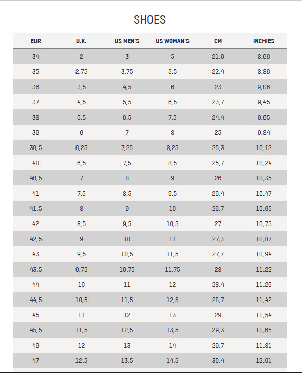northwave shoe sizing